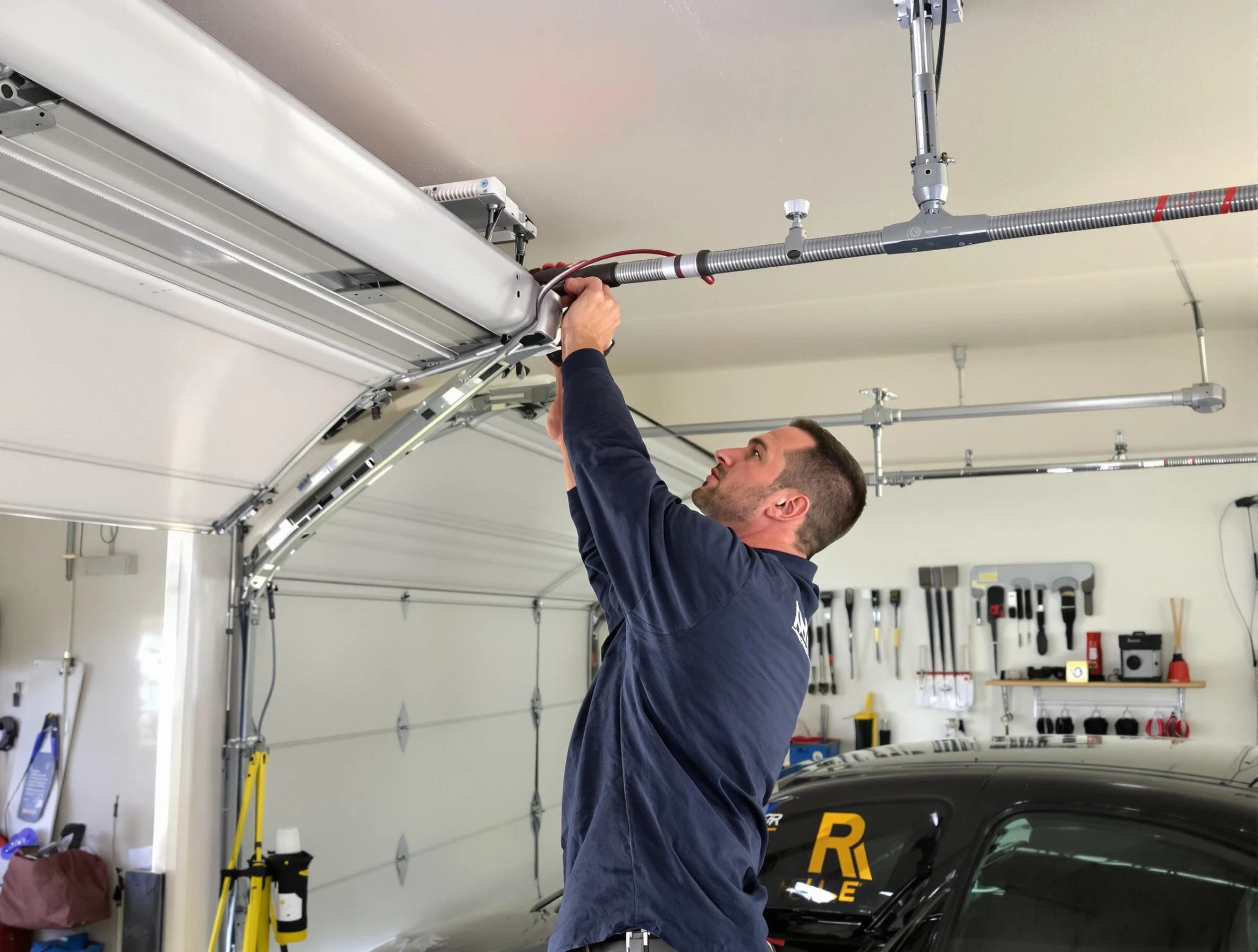 Mequon Garage Door Repair technician performing garage door cable repair in Mequon