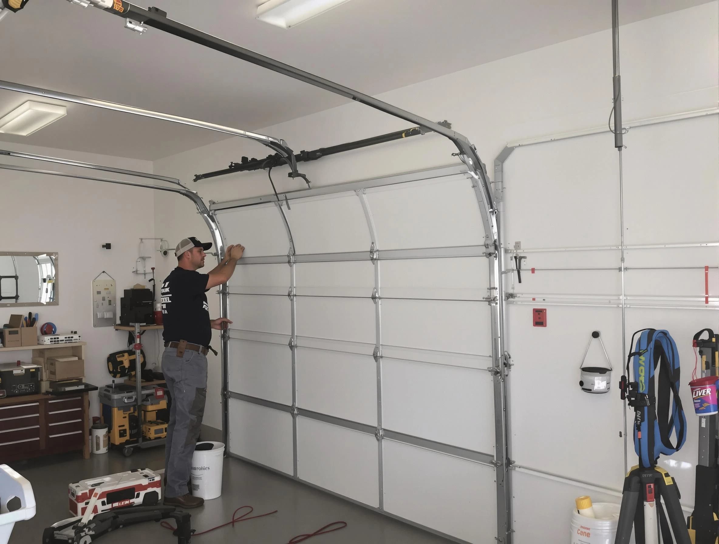 Mequon Garage Door Repair team installing new garage door in Mequon