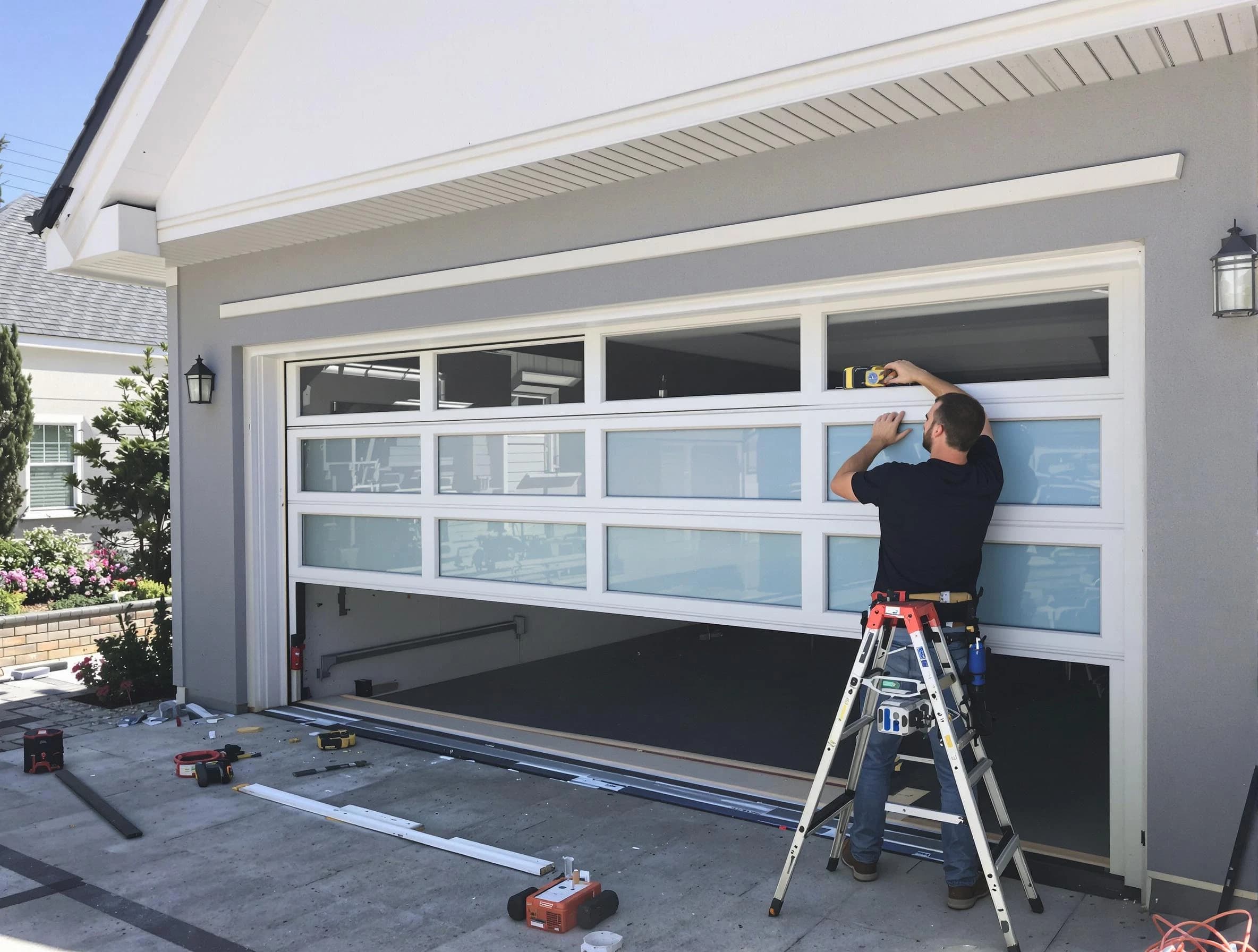 Mequon Garage Door Repair team performing garage door replacement in Mequon