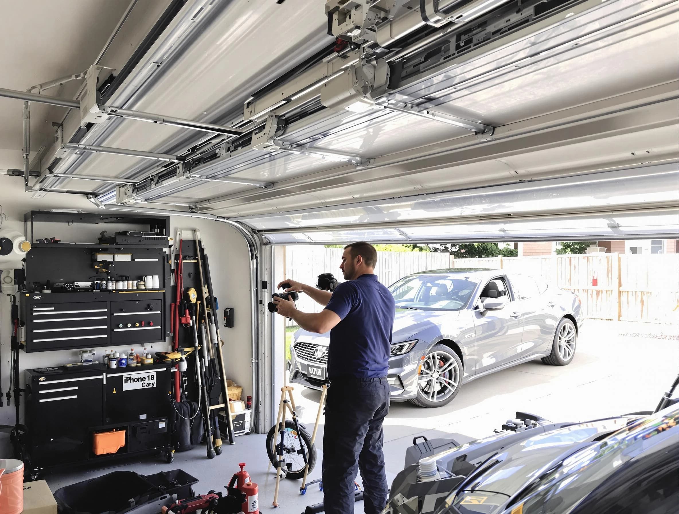 Mequon Garage Door Repair technician fixing noisy garage door in Mequon