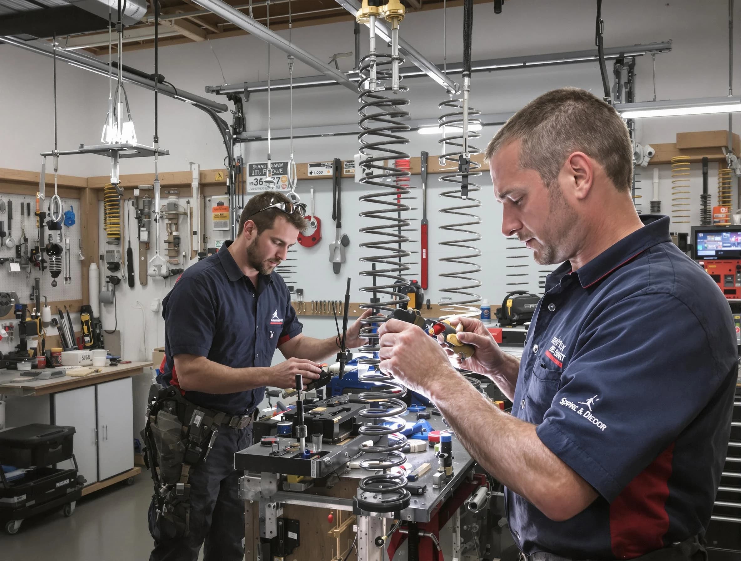 Garage door spring repair service by Mequon Garage Door Repair in Mequon