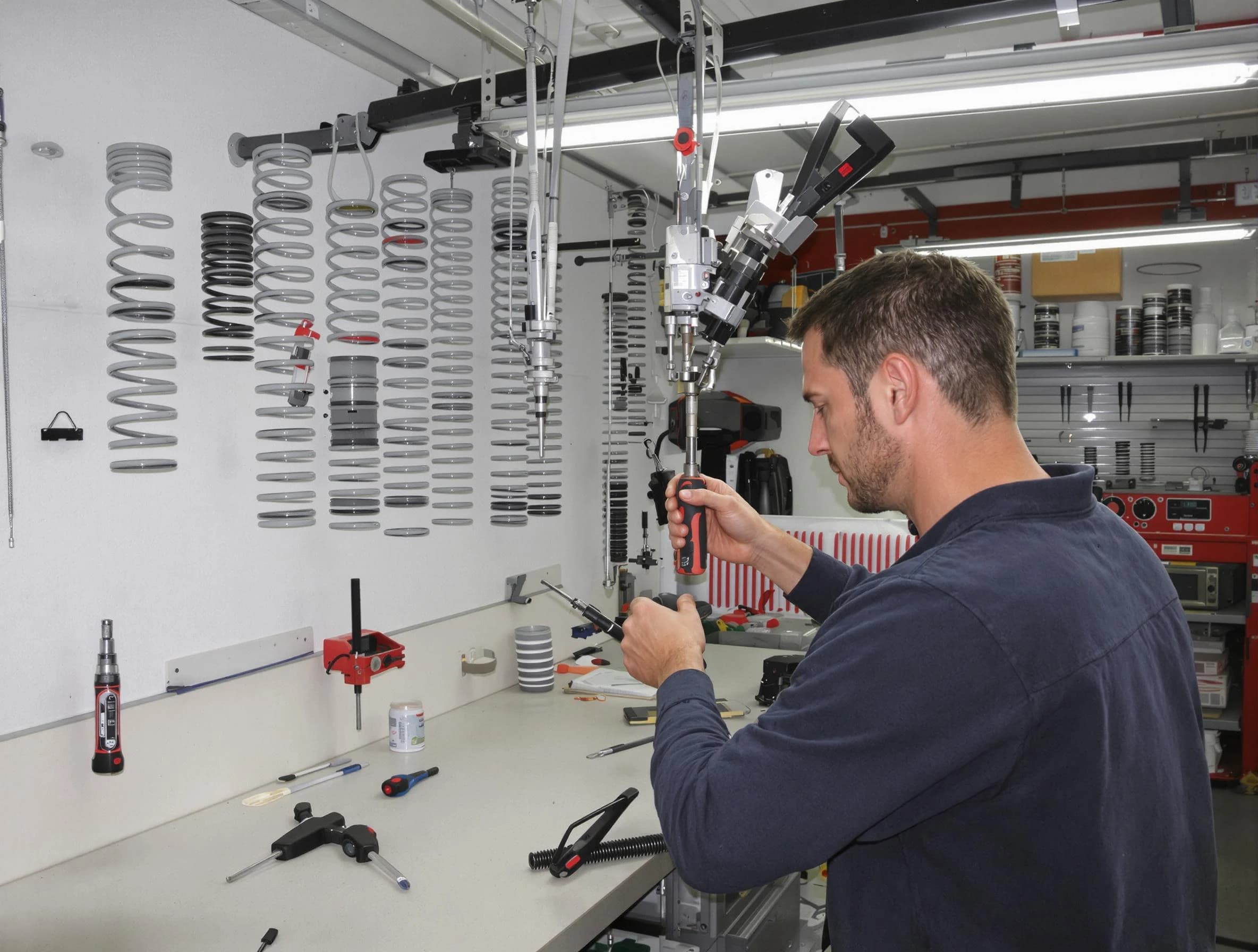 Mequon Garage Door Repair safety certified technician performing precision spring replacement in Mequon