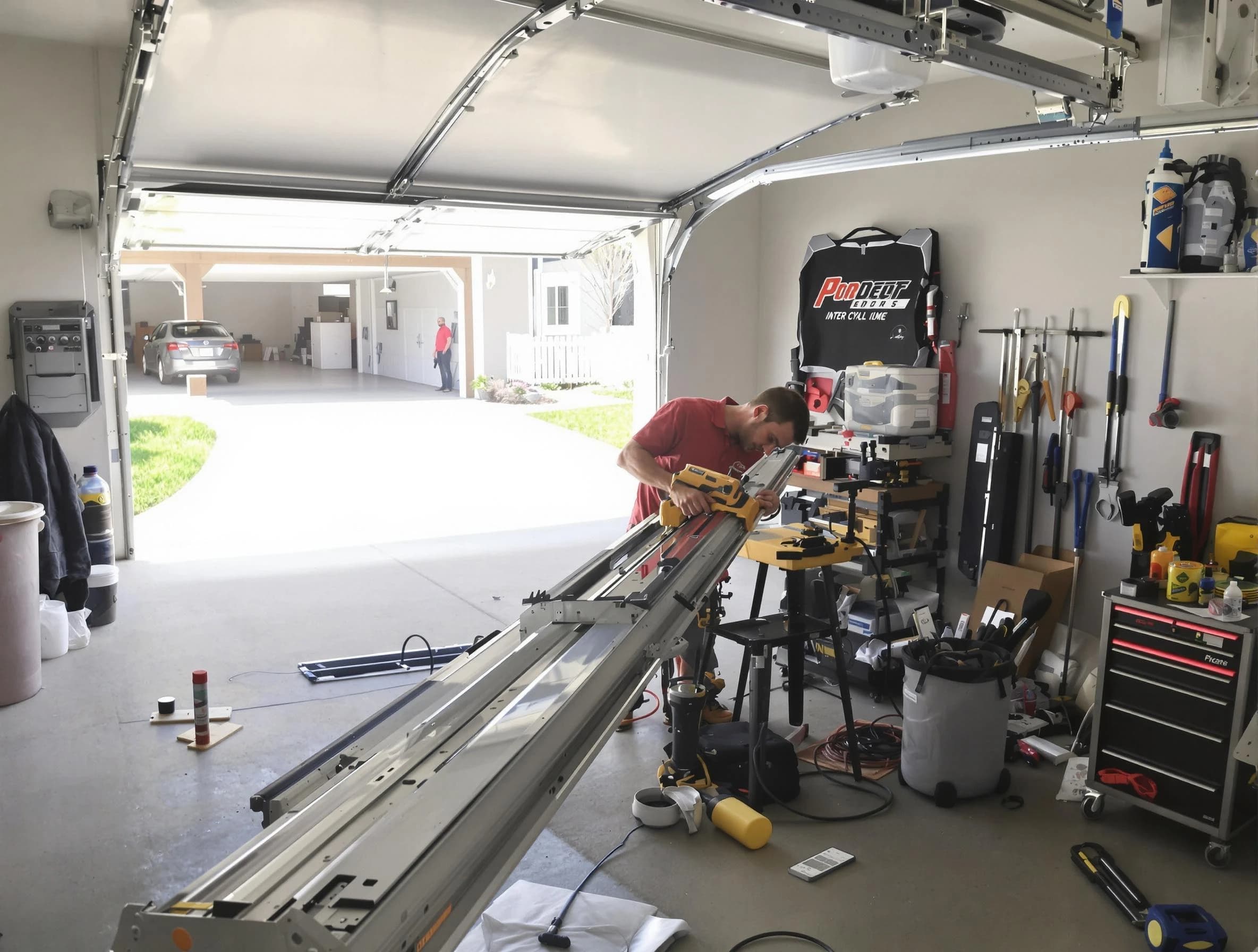 Mequon Garage Door Repair expert performing track repair in Mequon