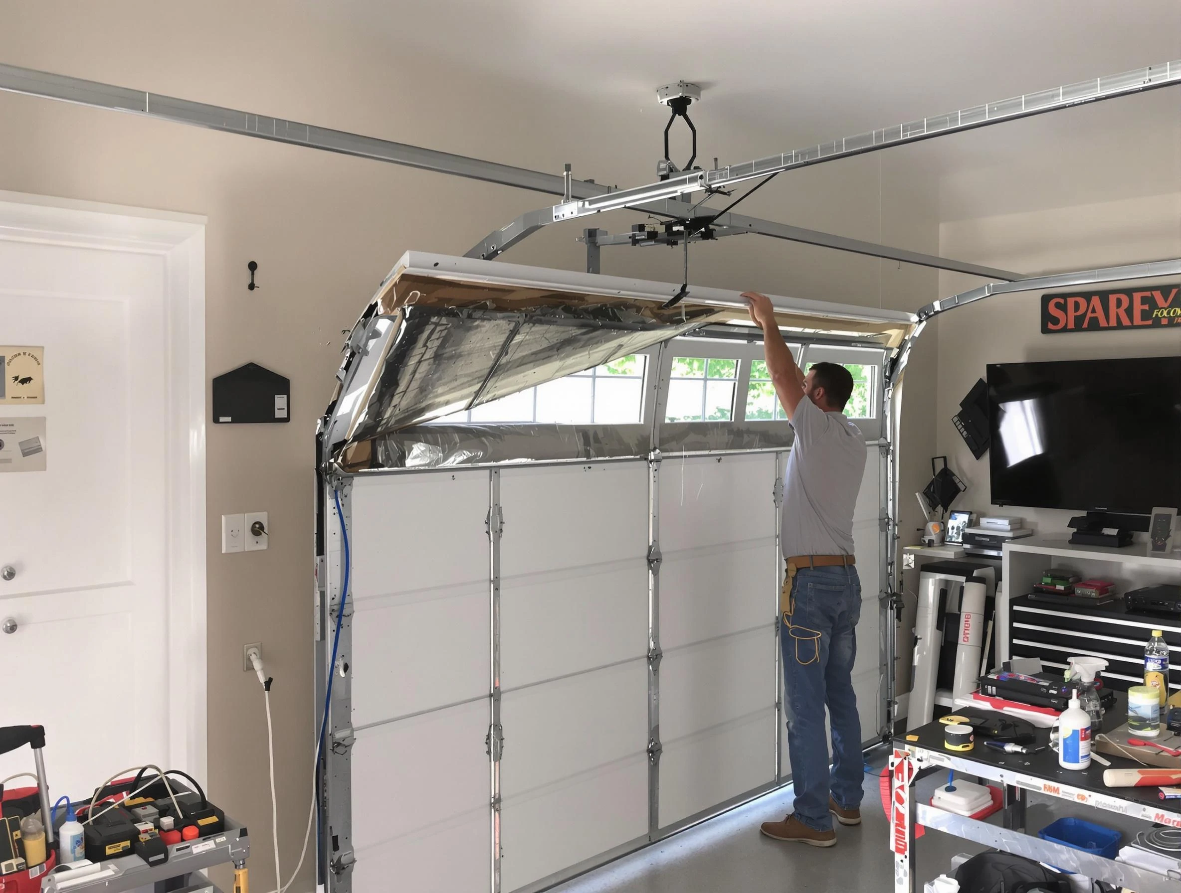 Garage door section replacement by Mequon Garage Door Repair in Mequon